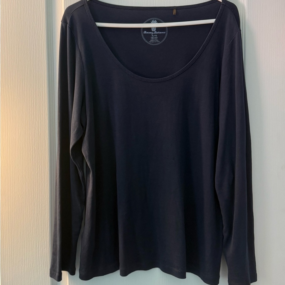 Tommy Bahama Scoop Neck Womens Navy Tee